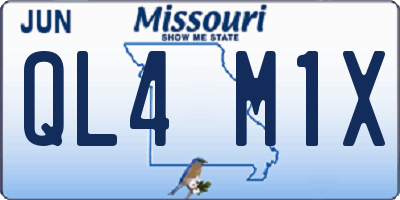 MO license plate QL4M1X