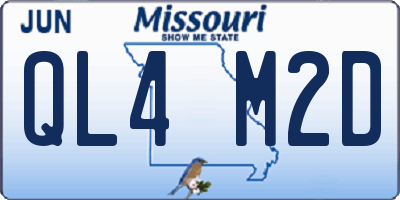 MO license plate QL4M2D