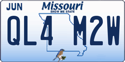 MO license plate QL4M2W