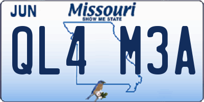 MO license plate QL4M3A