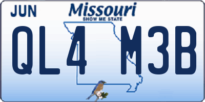 MO license plate QL4M3B