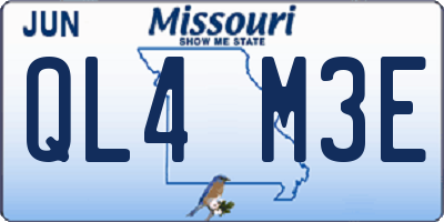 MO license plate QL4M3E