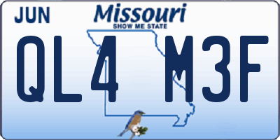 MO license plate QL4M3F