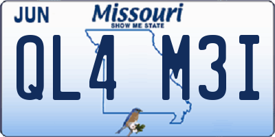 MO license plate QL4M3I
