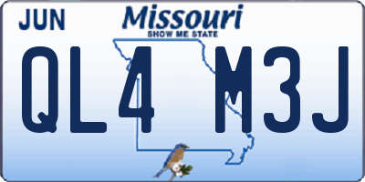 MO license plate QL4M3J