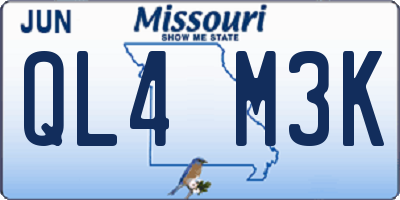 MO license plate QL4M3K