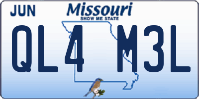 MO license plate QL4M3L