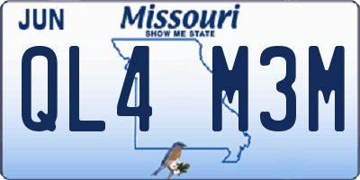 MO license plate QL4M3M