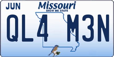 MO license plate QL4M3N