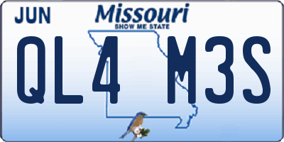 MO license plate QL4M3S