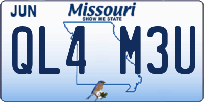 MO license plate QL4M3U