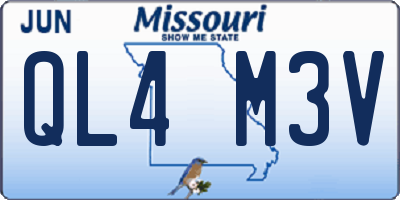 MO license plate QL4M3V