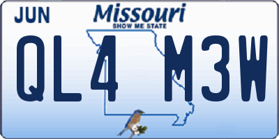 MO license plate QL4M3W