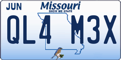 MO license plate QL4M3X
