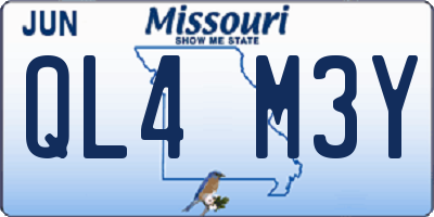 MO license plate QL4M3Y