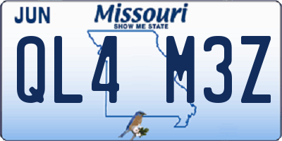 MO license plate QL4M3Z