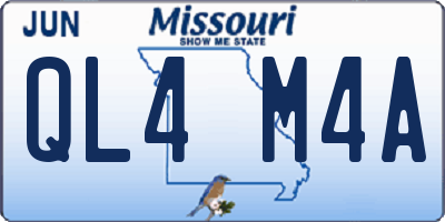 MO license plate QL4M4A
