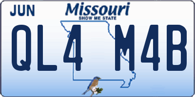 MO license plate QL4M4B