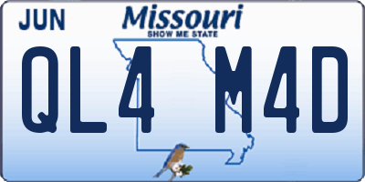 MO license plate QL4M4D