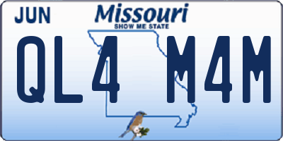 MO license plate QL4M4M