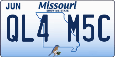 MO license plate QL4M5C