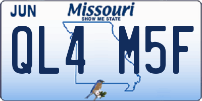 MO license plate QL4M5F