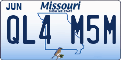 MO license plate QL4M5M