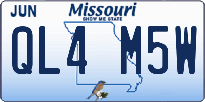 MO license plate QL4M5W