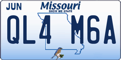 MO license plate QL4M6A