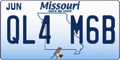 MO license plate QL4M6B