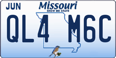 MO license plate QL4M6C