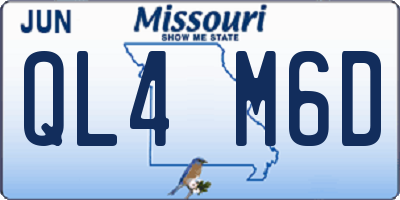 MO license plate QL4M6D