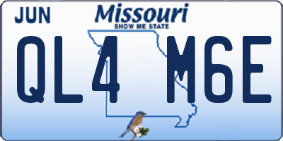 MO license plate QL4M6E