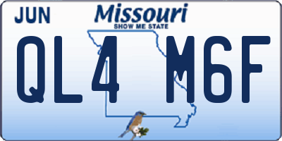 MO license plate QL4M6F