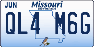 MO license plate QL4M6G