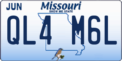 MO license plate QL4M6L