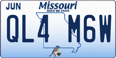 MO license plate QL4M6W