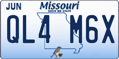 MO license plate QL4M6X