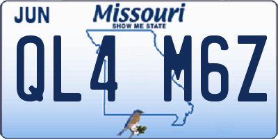 MO license plate QL4M6Z