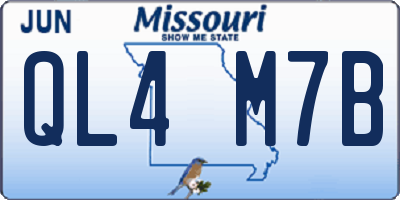MO license plate QL4M7B