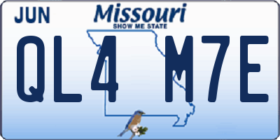 MO license plate QL4M7E