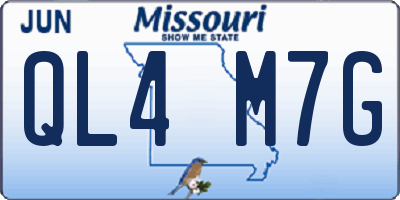 MO license plate QL4M7G