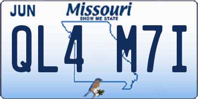 MO license plate QL4M7I