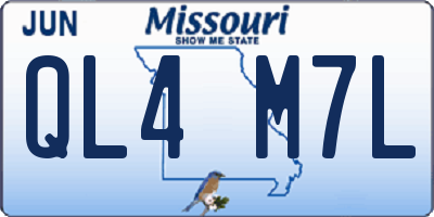 MO license plate QL4M7L