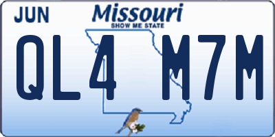 MO license plate QL4M7M