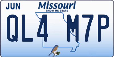 MO license plate QL4M7P