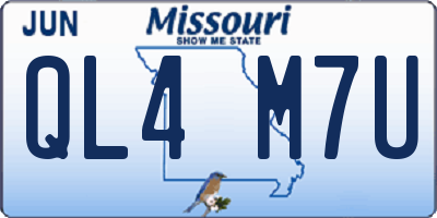 MO license plate QL4M7U