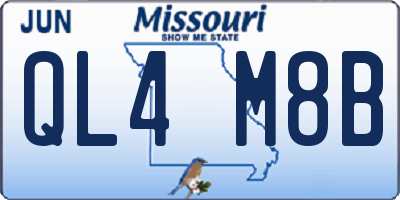 MO license plate QL4M8B