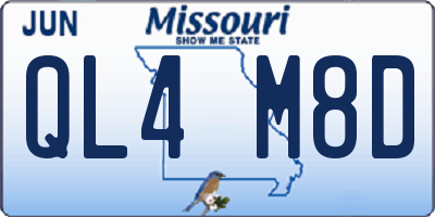 MO license plate QL4M8D