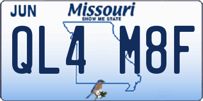 MO license plate QL4M8F
